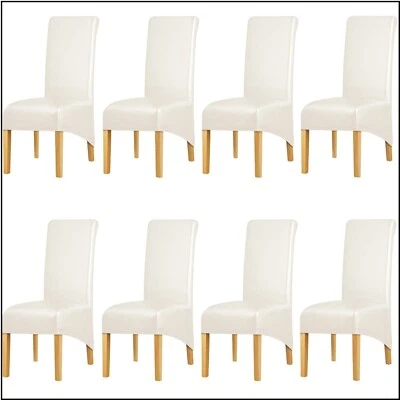 8PCS Stretch Dining Chair Cover Slipcover Highback Waterproof Durable PU Leather • $89.99
