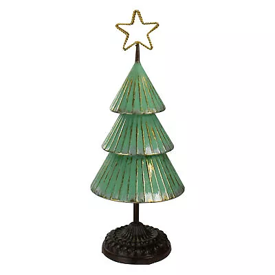 Northlight 17 Es Rustic Green Gold Tabletop Christmas Tree A Cutout Star Topper • $37.79