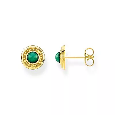 Genuine THOMAS SABO Ear Studs Green Stone • $179