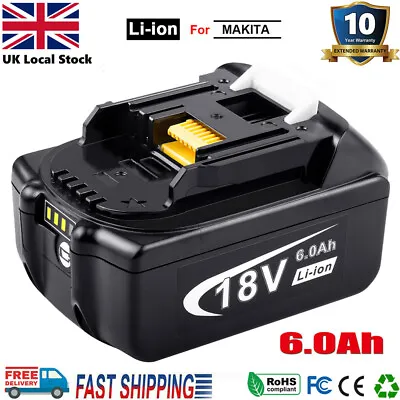 For Makita BL1850 18V 6.0Ah Li-Ion Makstar Battery BL1850B BL1860 BL1840 W/ LED • £19.49