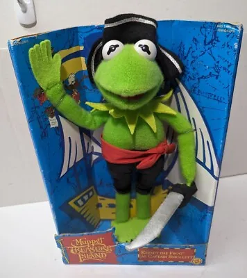 ToyBiz 1995 Muppets Treasure Island Kermit The Frog Captain Smollett Plush NEW • $49.90