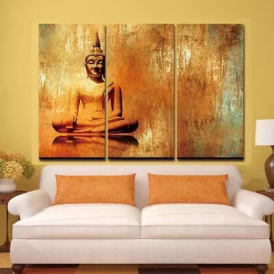 Buddha Religious Spiritual Poster 3 Piece Canvas Print Wall Art Home Decoration • $139.17