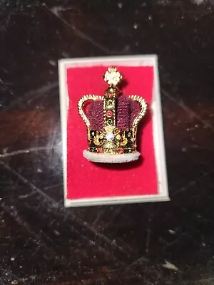 VTG The Miniature Crown Jewel Collection St. Edward's Crown Gold Plated 1.25” • $20