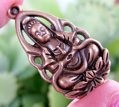 Gold Quan Yin Hindu Pendant Yoga Shiva Buddhism Bronze Buddha Meditation Charm • $1.99