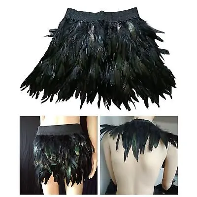 £24.35 • Buy Women Ostrich Feather Mini Skirt Wedding  Clubwear Fluffy Skirt
