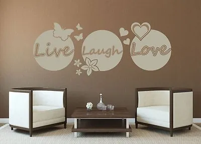 LIVE LAUGH LOVE Phrase Lyrics Wall Art Sticker Decal Home YOLO Family Birds  • £11.99