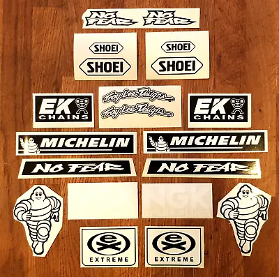 20pc MX Sticker Kit No2 Shoei Michelin NGK ATV Race Dirt Bike Helmet Decals • $11.99