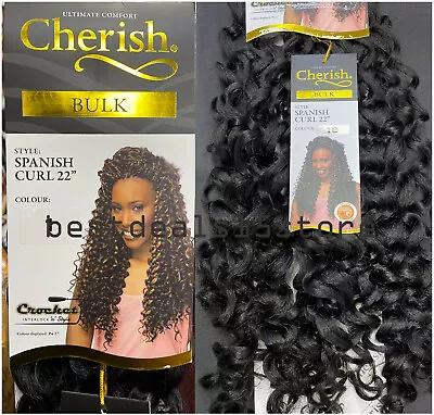 Cherish Spanish Curl 22  Synthetic Crochet Braid Long Curly Hair Extension • £8.95