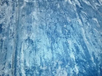 Vtg Upholstery Fabric Crushed Velvet Light Blue 56x1.75 Yds *FLAWS* • $32