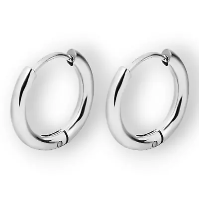 Stainless Steel Huggie Hoop Earrings Unisex Fashion Jewelry For Women Men • $4.19