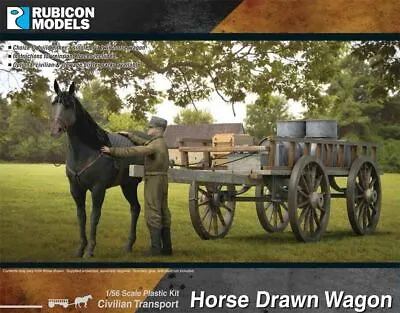 Horse Drawn Wagon - 1/56 Scale Plastic Kit Rubicon 280090 • $17.70