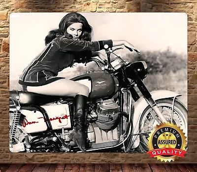 Vintage - Ann-Margaret - Motorcycle - Moto Guzzi - Signed Metal Sign 11 X 14 • $27.99