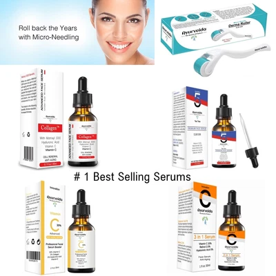 $18.28 • Buy Vitamin C Face Serum+Retinol+Hyaluronic Acid+Matrixyl 3000+Collagen+Derma Roller