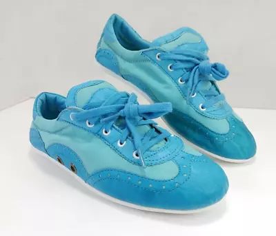 Volatile Kicks® Turquoise Leather And Nylon Fashion Sneakers Women's Size US 7.5 • $22.95