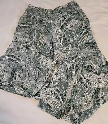 O'Neill Green Leaf Printed Beach Pants Women's Size L • $15.99