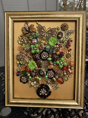 Vintage And Contemporary Jewelry Art Framed • $68