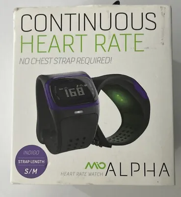 Mio Alpha Watch Indigo S/M Bluetooth Heart Rate Sport Watch Like New Open Box • $29.40