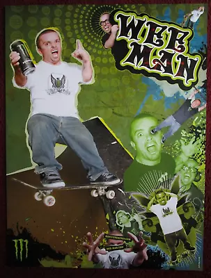 Vintage MONSTER ENERGY Drink Poster ~ Jason Acuna WEE MAN Skateboard JACKASS TV • $59.95