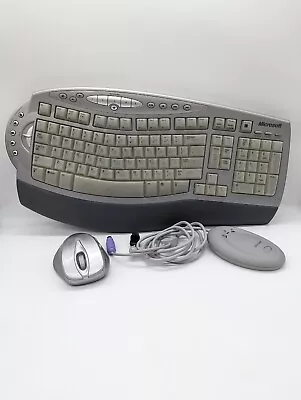 Microsoft Wireless Laser Mouse 6000 1052 W/ Receiver & Wireless Keyboard 1027 CD • $54.94