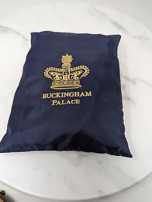 Buckingham Palace Medium Navy Blue Rain Jacket Crown Bag Zippered Hood Pockets • $32.27