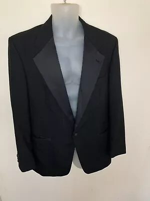 Men's Vintage Retro Christian Dior Black Tuxedo Jacket Satin Lapels Size 40R • $100