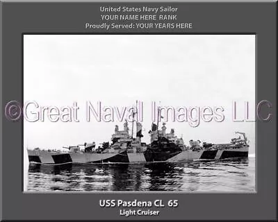 USS Pasadena CL 65 Personalized Canvas Ship Photo 2 Print Navy Veteran Gift • $39.95