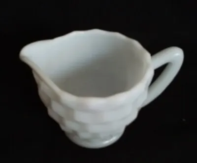 Vintage Milk Glass Creamer Cubic Cut Pattern • $2.99