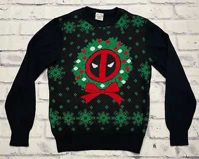 Deadpool Sweater Men XXL Black Marvel Character Ryan Reynolds Ugly Christmas • $10