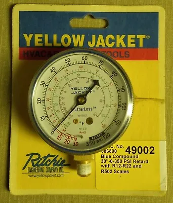 NEW - Yellow Jacket 49002 Suction Line Pressure Gauge - Blue • $28