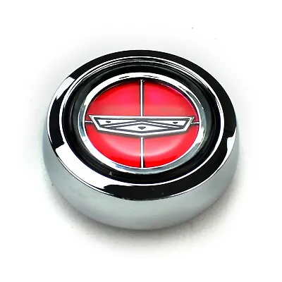 NEW Mustang Wheel Cap Magnum 500 RED Ford Crest Metal 2 1/8  Center 5/8  1965-73 • $32.95