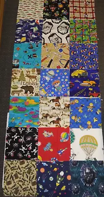 KIDS Cotton Fabric Squares Quilt Craft 8 Inch Boy Blocks Novelty Lot Of 30 I Spy • $7.99