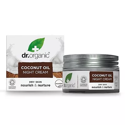 Dr Organic Coconut Night Cream Vegan Paraben&SLS-FreeCertified Organic50ml • £11.49