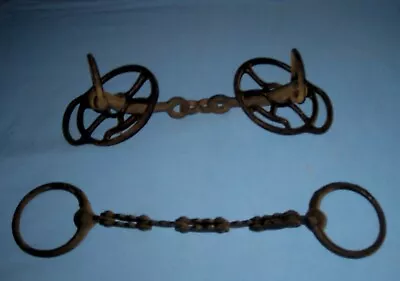 VTG/Antique Lot 2 Cast Iron Steampunk Horse Tack/Bits/Farm/Snaffle Unusual! • $19.99