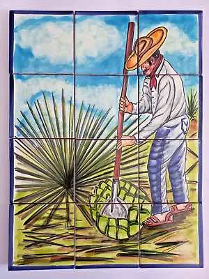 17  CERAMIC TILE MURAL Mexican Talavera Mosaic Backsplash Day Of The Dead Catrin • $89