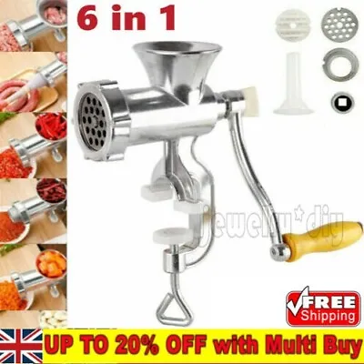 £10.95 • Buy Food Manual Rotary Meat Grinder Mincer Machine Aluminium Alloy Sausage Maker