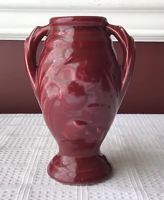 Vintage American Ceramic Double Handled Vase 5 3/8”T USA Flambe Style • $34.99