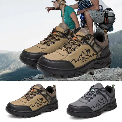 Mens Mesh Trekking Trainers Shoes Outdoor Hiking Boots Sports Waterproof Walking • £15.99