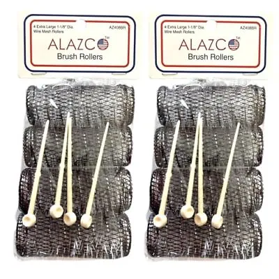 8 Pc Vintage Style Hair Rollers XLarge BRUSH X-Large (Pack Of 8) • $15.55