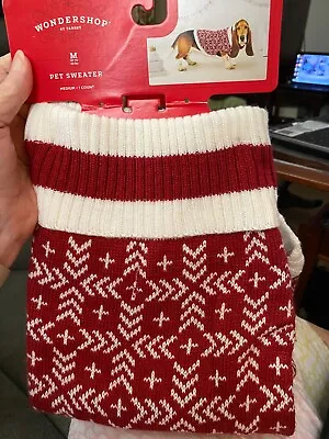 Wondershop Pet Red/White Christmas Medium Dog Sweater New • $12.99