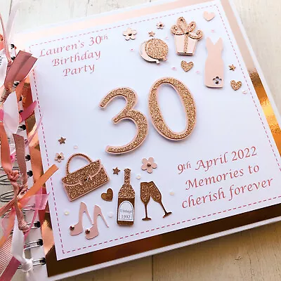 30th Birthday Gift For Women Personalised Guest Book Memories Album 50th 40th  • £18.50