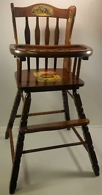 MI) Vintage Wooden Baby Feeding High Chair Furniture With Removable Tray  • $124.99