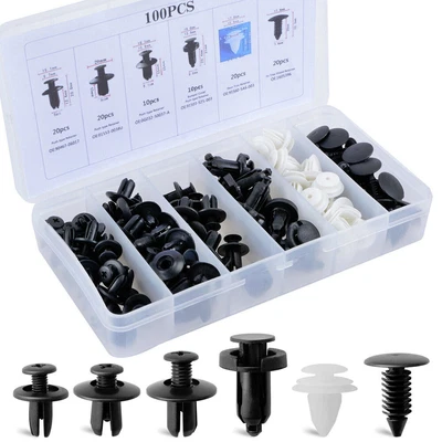 $13.99 • Buy 100pcs Car Trim Clips Door Panel Retainer Fender Bumper Fasteners Push Pin Rivet