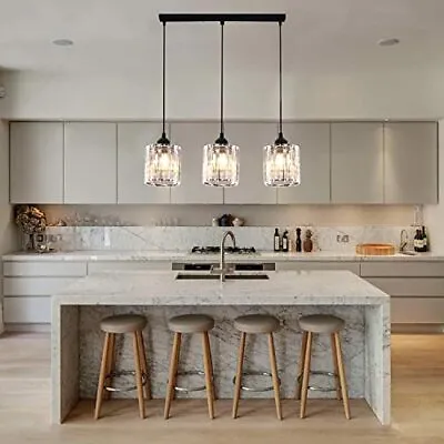 3 Light Pendant Lighting Kitchen Island Hanging Crystal Ceiling Lights Fixtures • $77.03