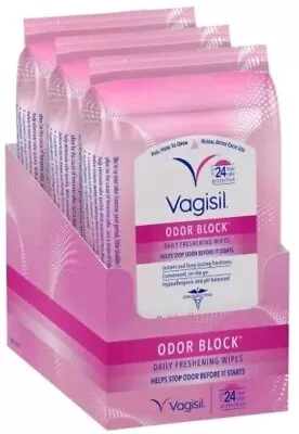 Vagisil Odor Block Daily Freshening Wipes In Resealable Pouch - 3 PACK -60 Total • $14.99