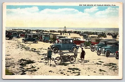 Pablo Beach Jacksonville Florida FL Classic Cars Watch Bathers Vintage Postcard • $11.95