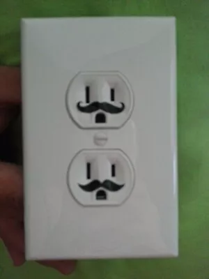 30 - 1  X Small Mustache Vinyl Decal Wall Electric Outlet Funny Sticker Stache A • $3.16