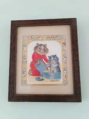 Vintage Louis Wain Print Cat And Kitten Design Framed • £15