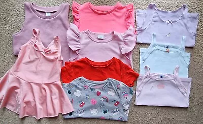 Girls Age 3-4 Years Summer Bundle Tops T-shirts Short Sleeve 9 Pieces  • £4.99