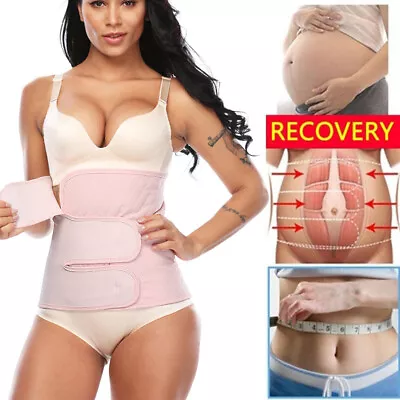 Women Post Surgery Body Shaper C-Section Back Support Belly Wrap Maternity Belt • £7.79