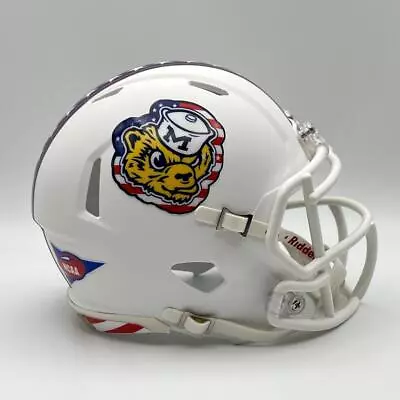 Michigan Wolverines CUSTOM Matte White - Stars & Stripes Mini Football Helmet • $65